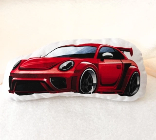 Polštářek 3D - osobní auto červené