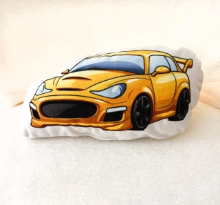 Polštářek 3D  - osobní auto žluté