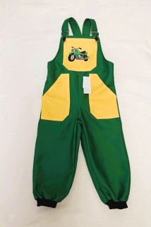 Dětské lacláčky s výšivkou motorky, vel.98