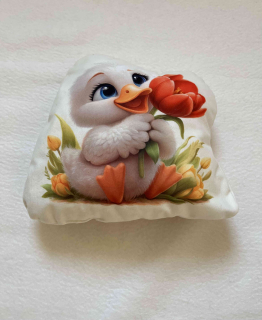 Polštářek 3D - kachňátko s tulipánem